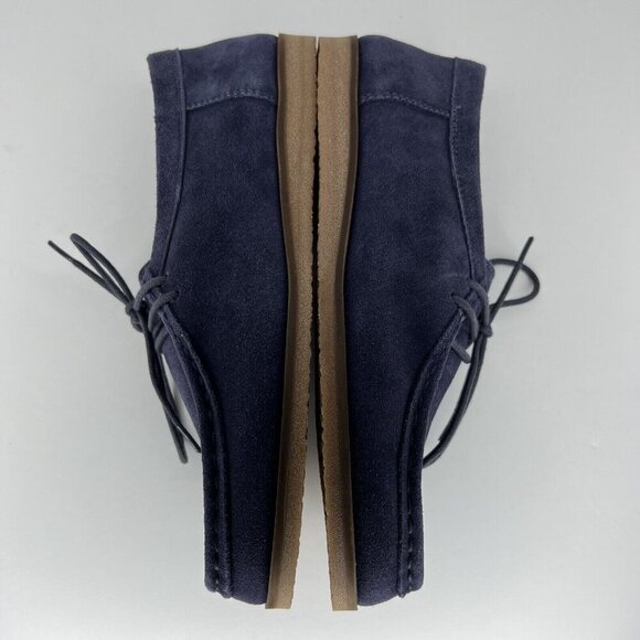 Lucky Brand Blue Suede Leather Chukka Boots Womens Size 5.5 Lace-Up Wedge Shoes - Picture 7 of 9